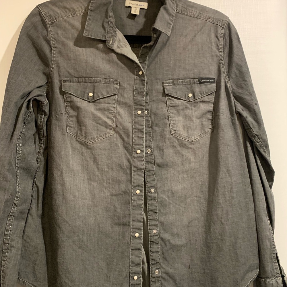 Calvin Klein Gray Button Down Shirt